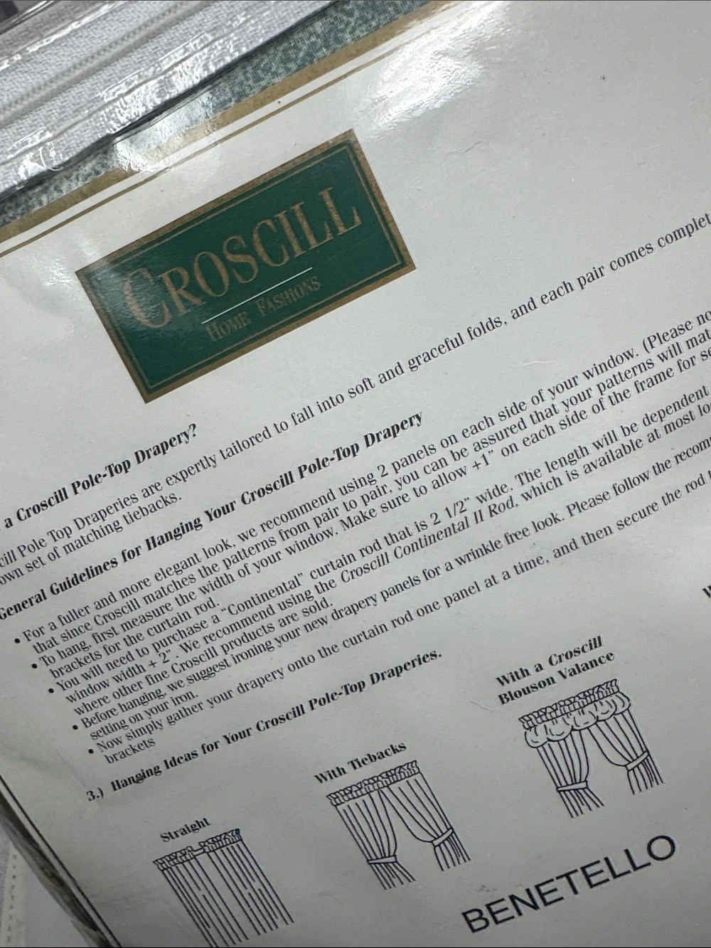 CROSCILL POLE TOP LINED DRAPERY PAIR PANELS WITH TIEBACKS 82